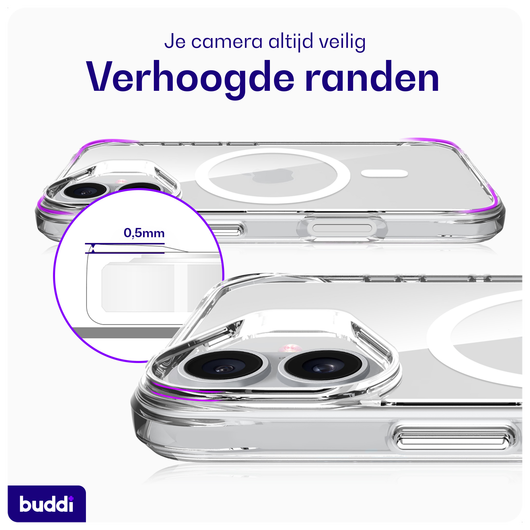 Buddi Core Apple iPhone 16 Hoesje MagSafe Back Cover Transparant afbeelding 7