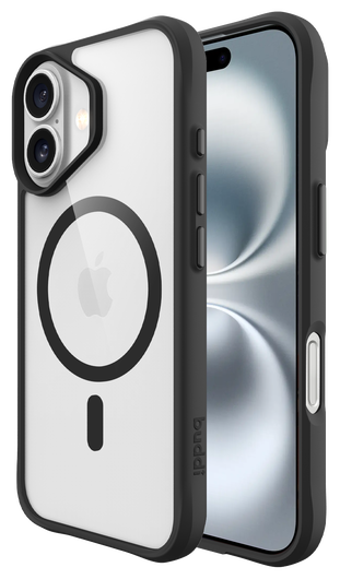Buddi Hybrid Apple iPhone 16 Hoesje MagSafe Back Cover Transparant Zwart afbeelding 1