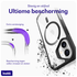 Buddi Hybrid Apple iPhone 16 Hoesje MagSafe Back Cover Transparant Zwart afbeelding 2
