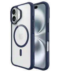 Buddi Hybrid Apple iPhone 16 Hoesje MagSafe Back Cover Transparant Blauw afbeelding