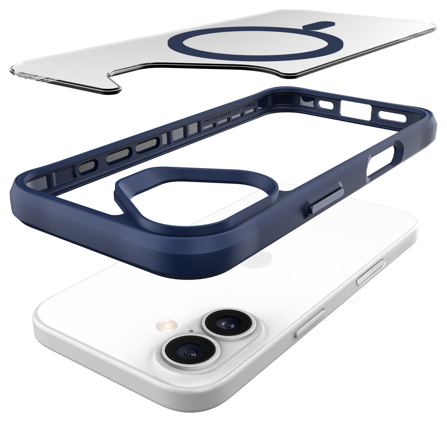 Buddi Hybrid Apple iPhone 16 Hoesje MagSafe Back Cover Transparant Blauw afbeelding 10