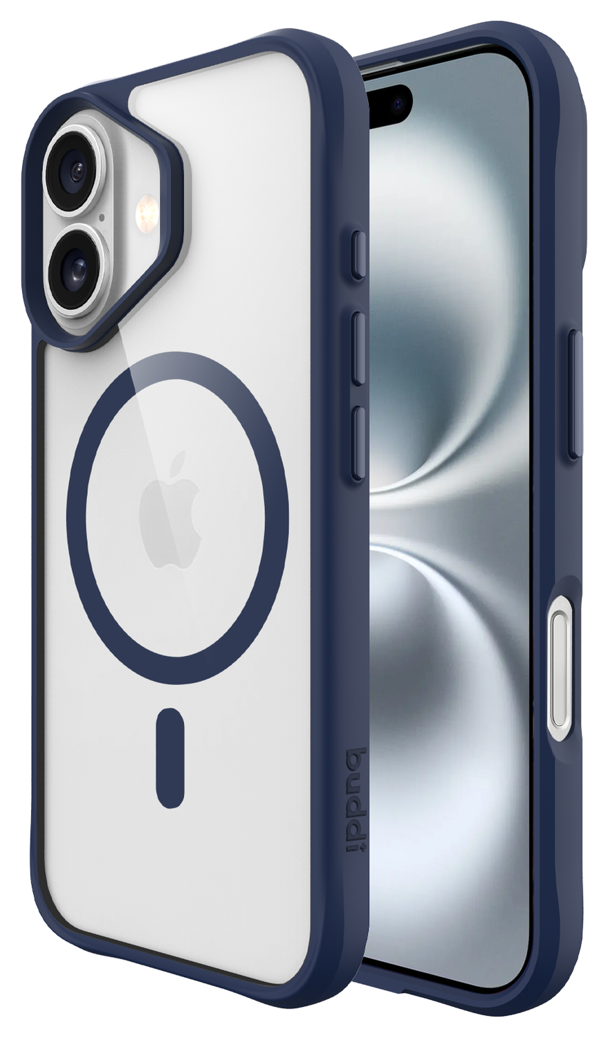 Buddi Hybrid Apple iPhone 16 Hoesje MagSafe Back Cover Transparant Blauw afbeelding 1