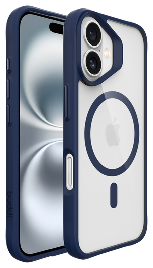 Buddi Hybrid Apple iPhone 16 Hoesje MagSafe Back Cover Transparant Blauw afbeelding 8