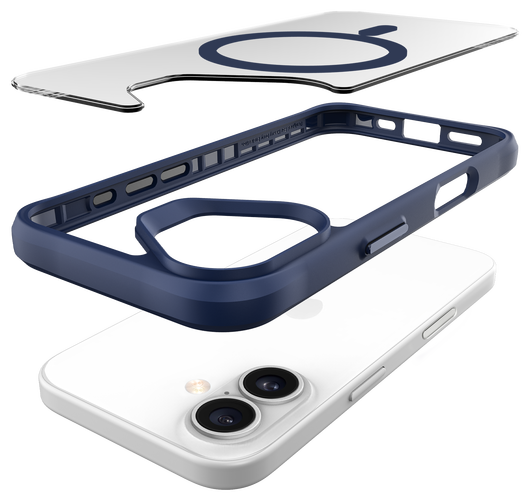 Buddi Hybrid Apple iPhone 16 Hoesje MagSafe Back Cover Transparant Blauw afbeelding 10