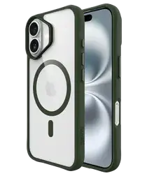 Buddi Hybrid Apple iPhone 16 Hoesje MagSafe Back Cover Transparant Groen afbeelding