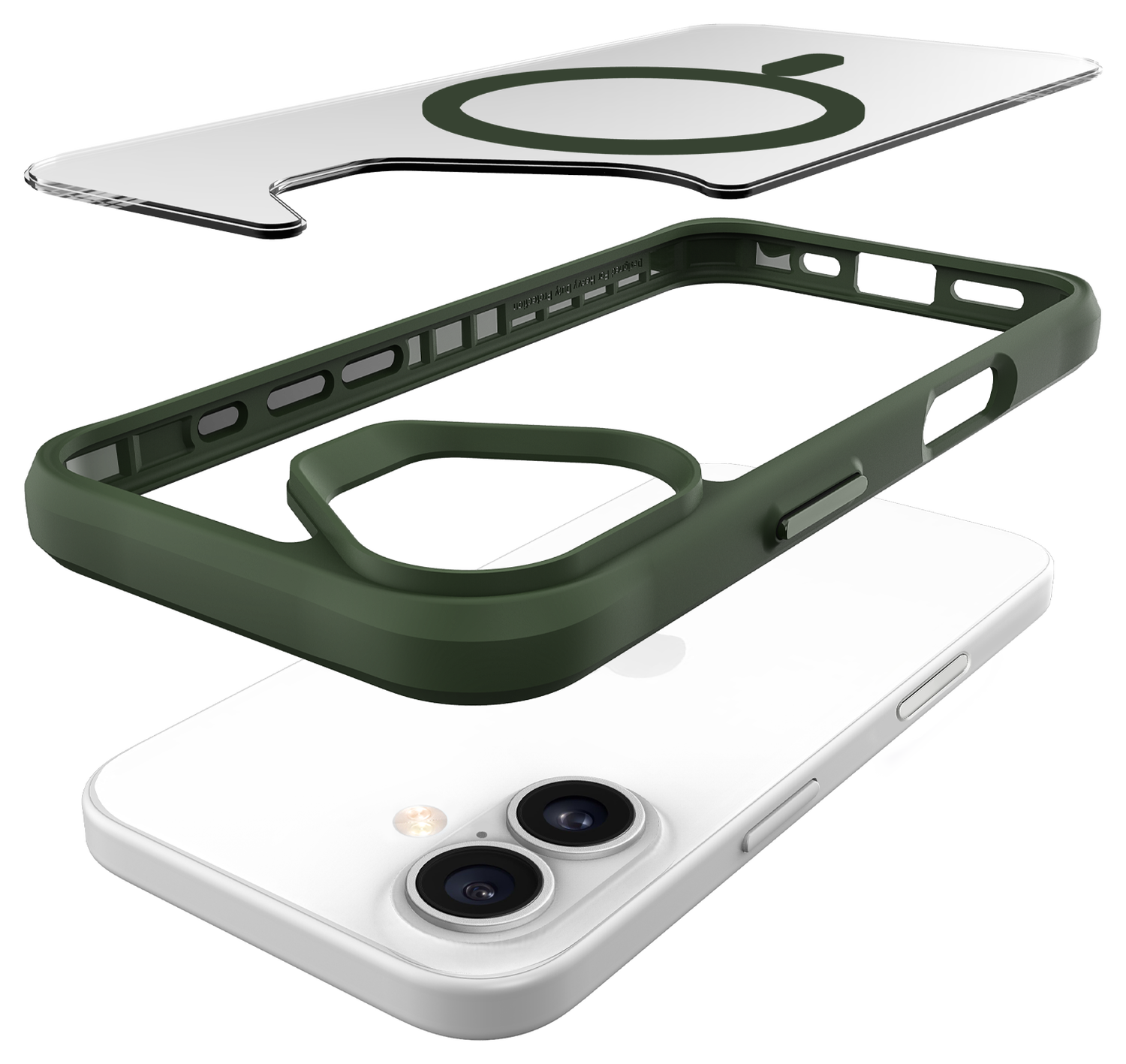 Buddi Hybrid Apple iPhone 16 Hoesje MagSafe Back Cover Transparant Groen afbeelding 10