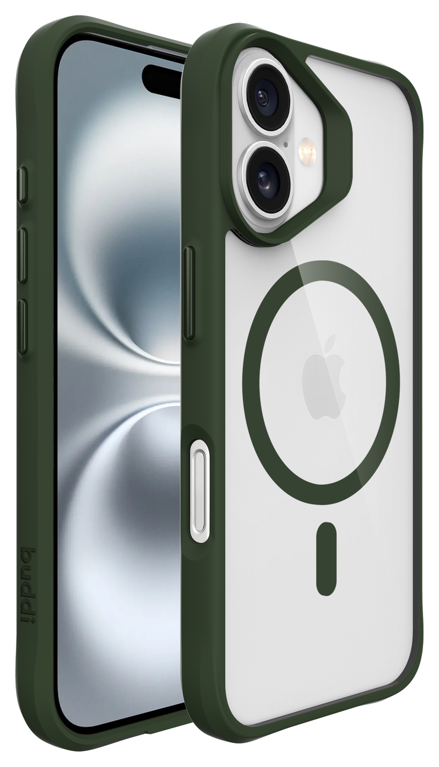 Buddi Hybrid Apple iPhone 16 Hoesje MagSafe Back Cover Transparant Groen afbeelding 8