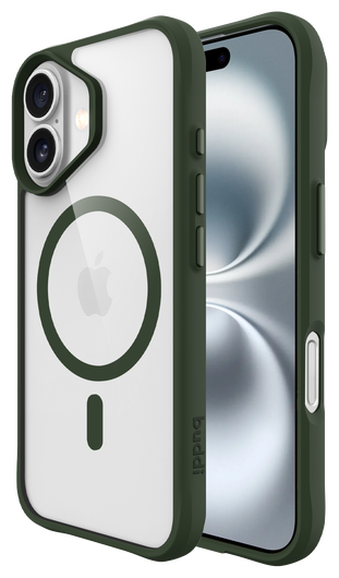Buddi Hybrid Apple iPhone 16 Hoesje MagSafe Back Cover Transparant Groen afbeelding 1