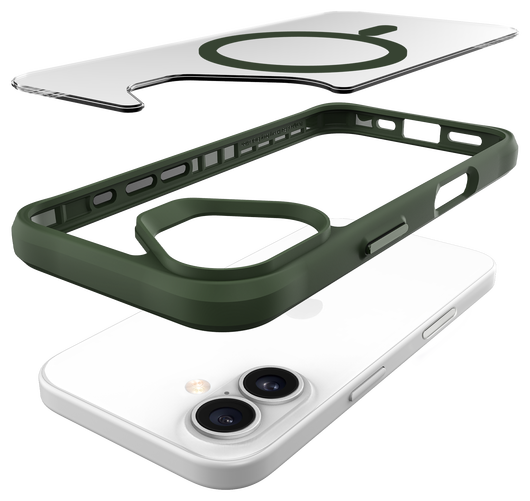 Buddi Hybrid Apple iPhone 16 Hoesje MagSafe Back Cover Transparant Groen afbeelding 10
