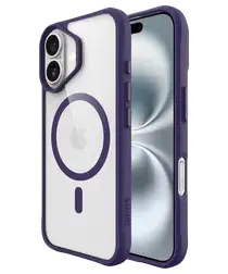 Buddi Hybrid Apple iPhone 16 Hoesje MagSafe Back Cover Transparant Paars afbeelding