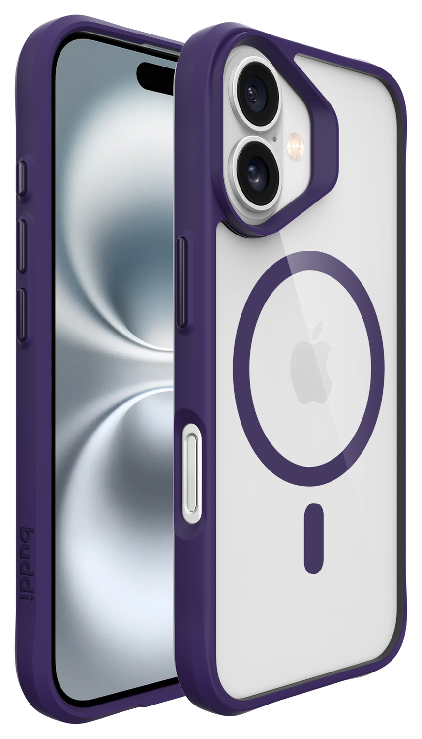 Buddi Hybrid Apple iPhone 16 Hoesje MagSafe Back Cover Transparant Paars afbeelding 8