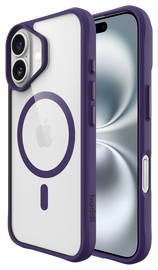Buddi Hybrid Apple iPhone 16 Hoesje MagSafe Back Cover Transparant Paars