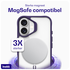 Buddi Hybrid Apple iPhone 16 Hoesje MagSafe Back Cover Transparant Paars afbeelding 3