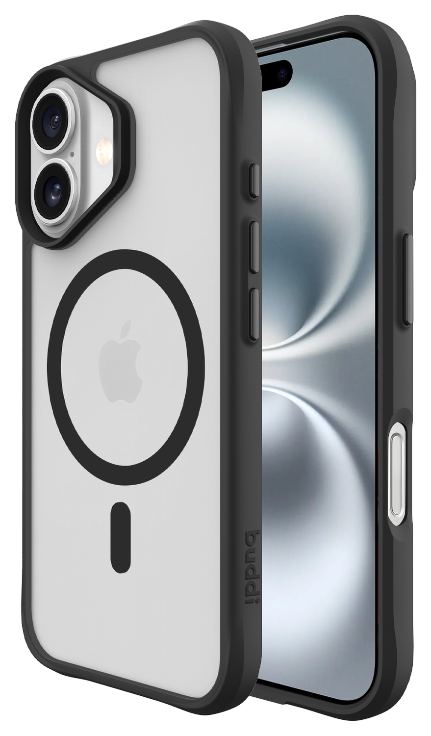 Buddi Hybrid Apple iPhone 16 Hoesje MagSafe Back Cover Matte Zwart afbeelding 1