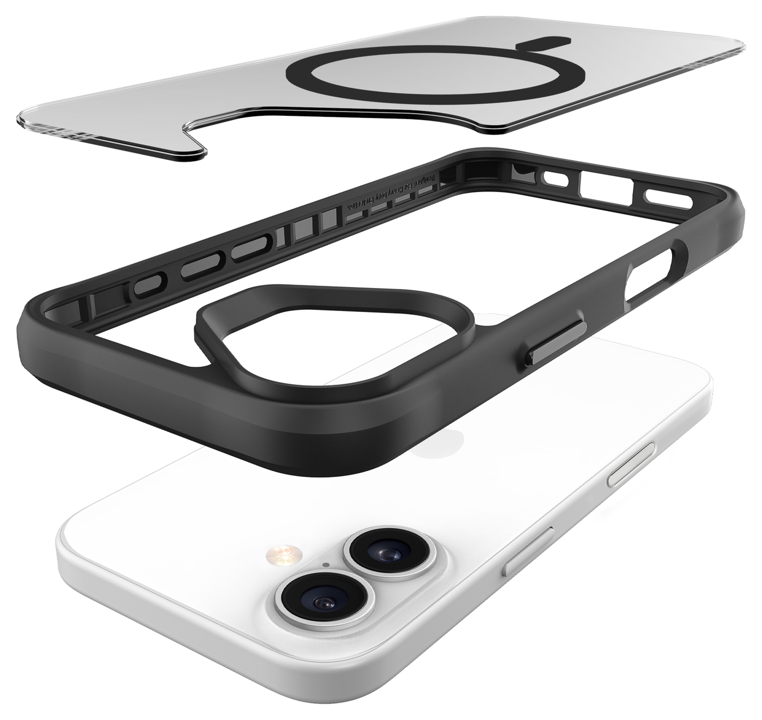 Buddi Hybrid Apple iPhone 16 Hoesje MagSafe Back Cover Matte Zwart afbeelding 10