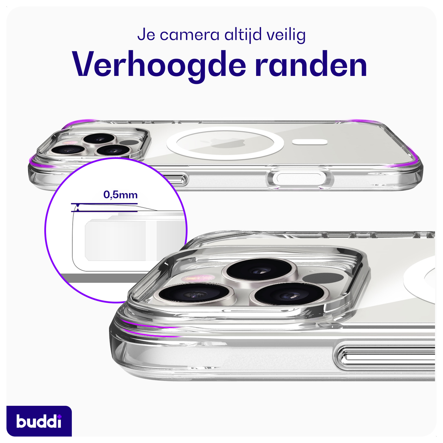 Buddi Core Apple iPhone 16 Pro Hoesje MagSafe Back Cover Transparant afbeelding 6