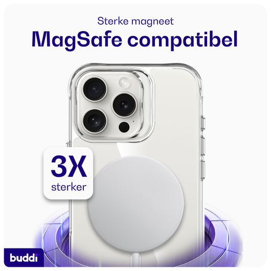 Buddi Core Apple iPhone 16 Pro Hoesje MagSafe Back Cover Transparant afbeelding 3