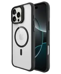 Buddi Hybrid Apple iPhone 16 Pro Hoesje MagSafe Back Cover Transparant Zwart afbeelding