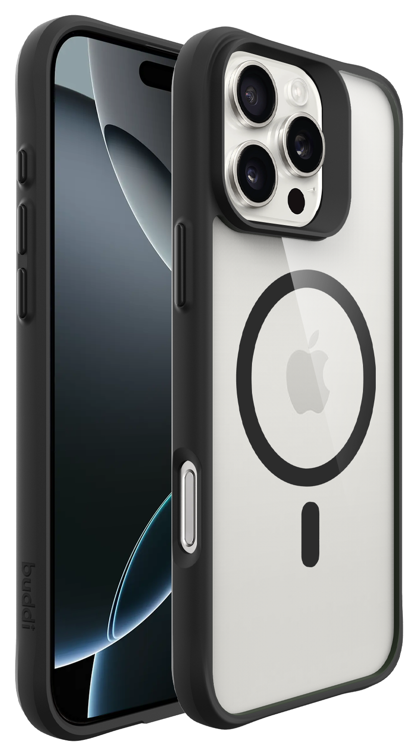 Buddi Hybrid Apple iPhone 16 Pro Hoesje MagSafe Back Cover Transparant Zwart afbeelding 8