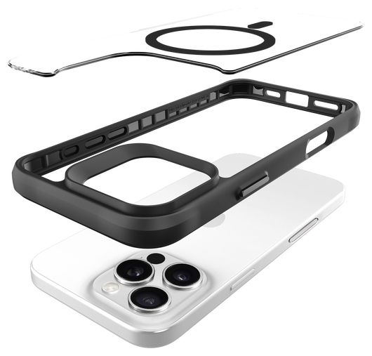 Buddi Hybrid Apple iPhone 16 Pro Hoesje MagSafe Back Cover Transparant Zwart afbeelding 10
