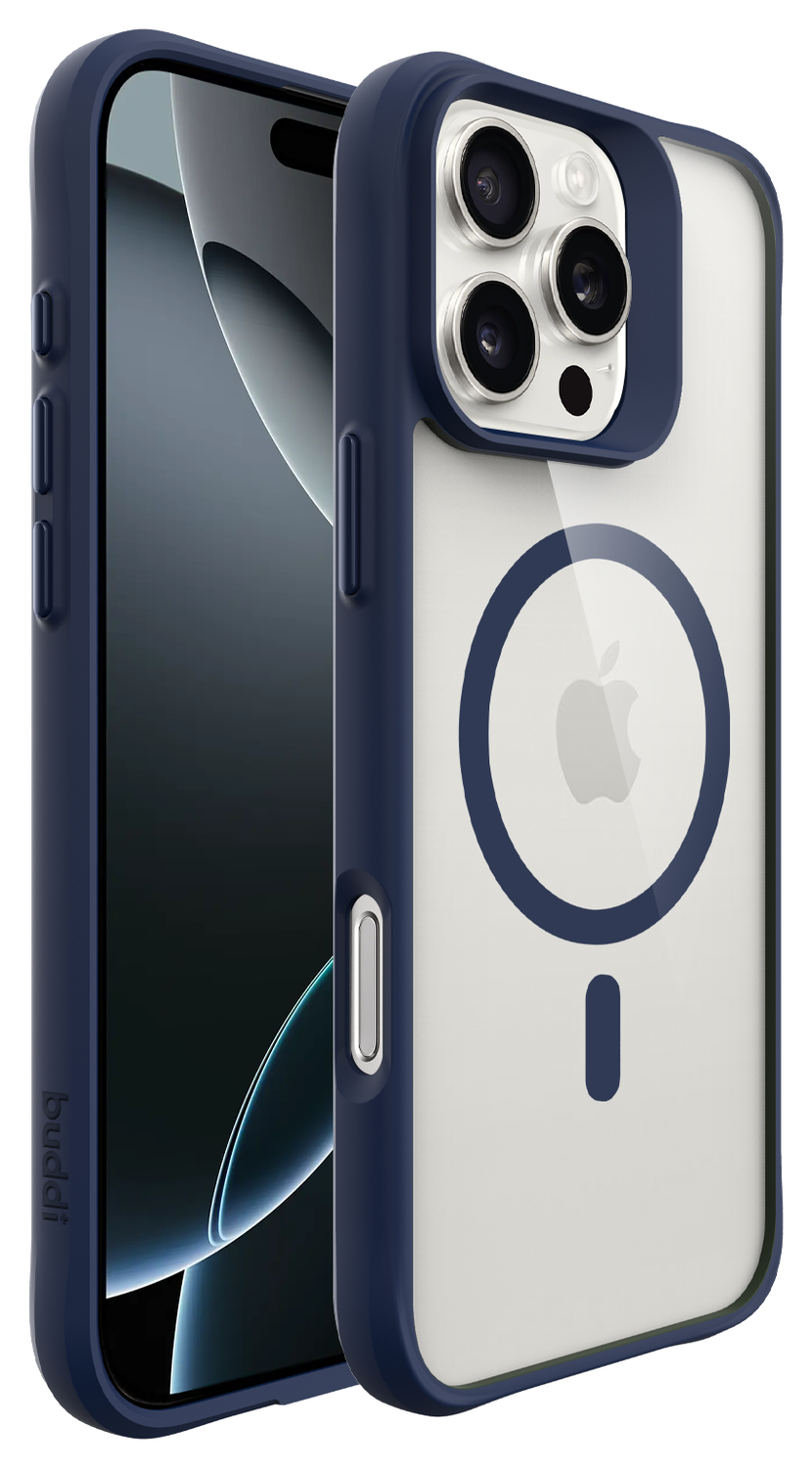 Buddi Hybrid Apple iPhone 16 Pro Hoesje MagSafe Back Cover Transparant Blauw afbeelding 8