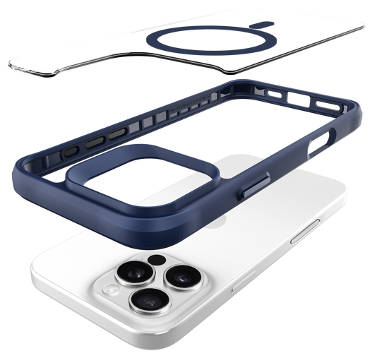 Buddi Hybrid Apple iPhone 16 Pro Hoesje MagSafe Back Cover Transparant Blauw afbeelding 10
