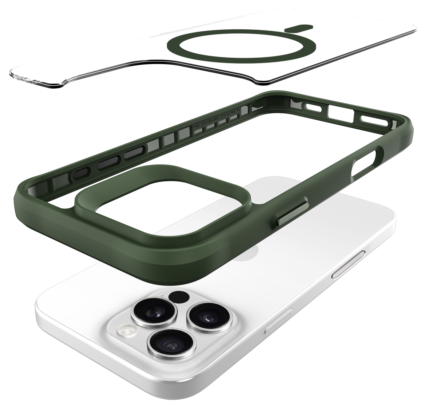 Buddi Hybrid Apple iPhone 16 Pro Hoesje MagSafe Back Cover Transparant Groen afbeelding 10