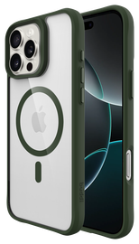 Buddi Hybrid Apple iPhone 16 Pro Hoesje MagSafe Back Cover Transparant Groen