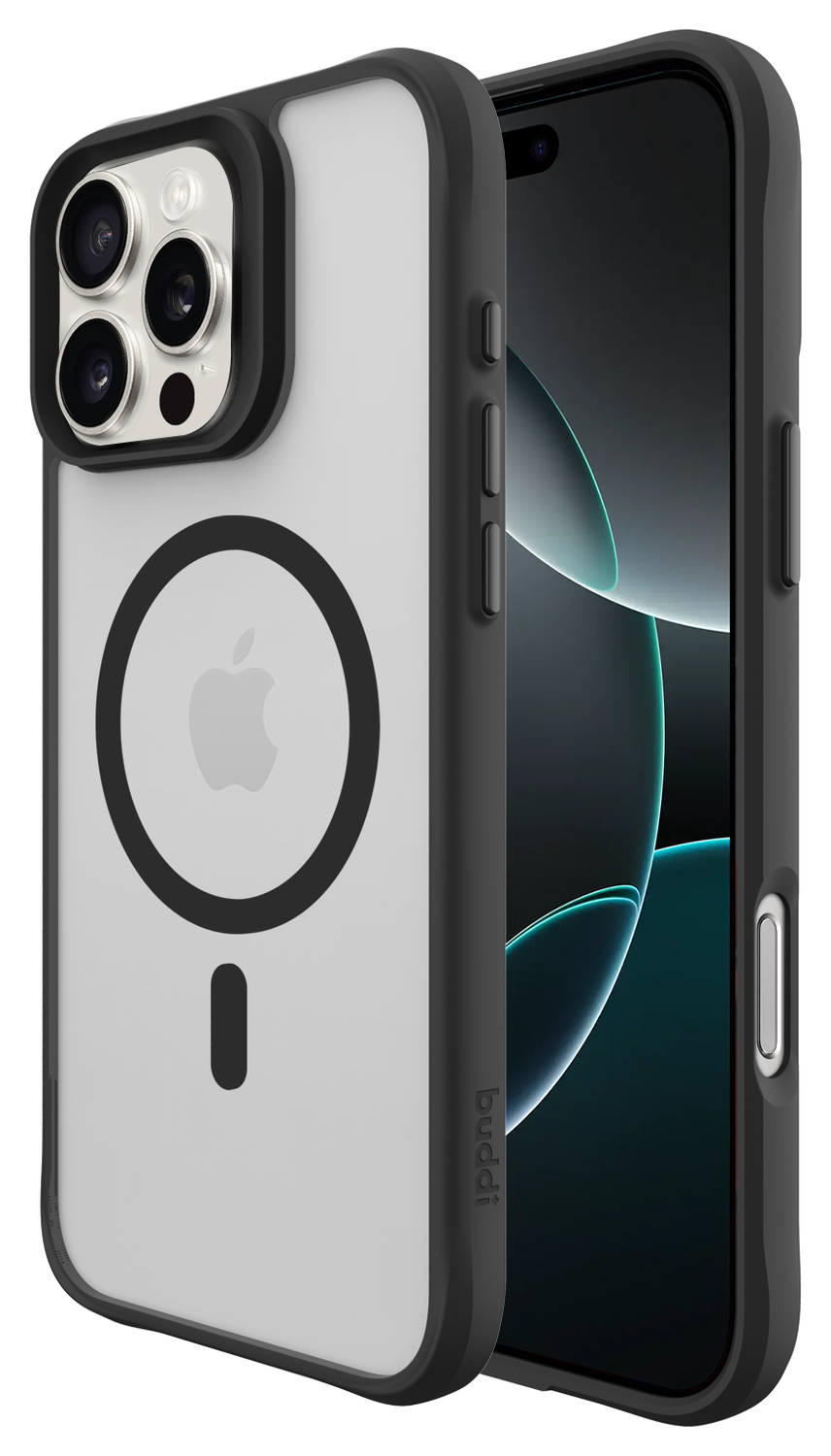 Buddi Hybrid Apple iPhone 16 Pro Hoesje MagSafe Back Cover Matte Zwart afbeelding 1