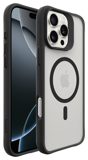 Buddi Hybrid Apple iPhone 16 Pro Hoesje MagSafe Back Cover Matte Zwart afbeelding 8