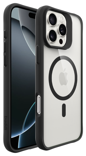 Buddi Hybrid Apple iPhone 16 Pro Max Hoesje MagSafe Back Cover Transparant Zwart afbeelding 8