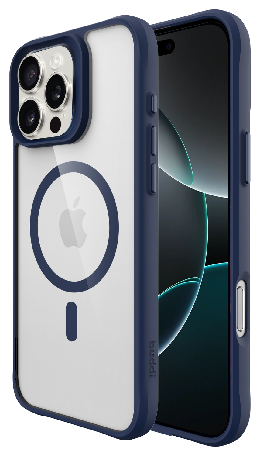 Buddi Hybrid Apple iPhone 16 Pro Max Hoesje MagSafe Back Cover Transparant Blauw afbeelding 1