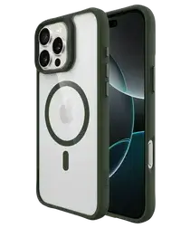 Buddi Hybrid Apple iPhone 16 Pro Max Hoesje MagSafe Back Cover Transparant Groen afbeelding