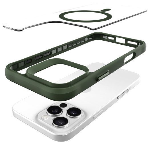Buddi Hybrid Apple iPhone 16 Pro Max Hoesje MagSafe Back Cover Transparant Groen afbeelding 10