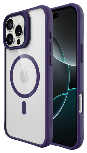 Buddi Hybrid Apple iPhone 16 Pro Max Hoesje MagSafe Back Cover Transparant Paars afbeelding 1