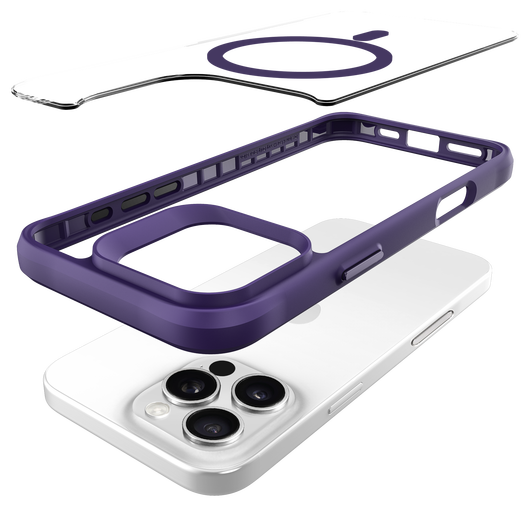Buddi Hybrid Apple iPhone 16 Pro Max Hoesje MagSafe Back Cover Transparant Paars afbeelding 10