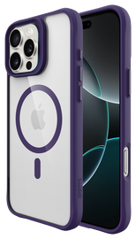 Buddi Hybrid Apple iPhone 16 Pro Max Hoesje MagSafe Back Cover Transparant Paars afbeelding