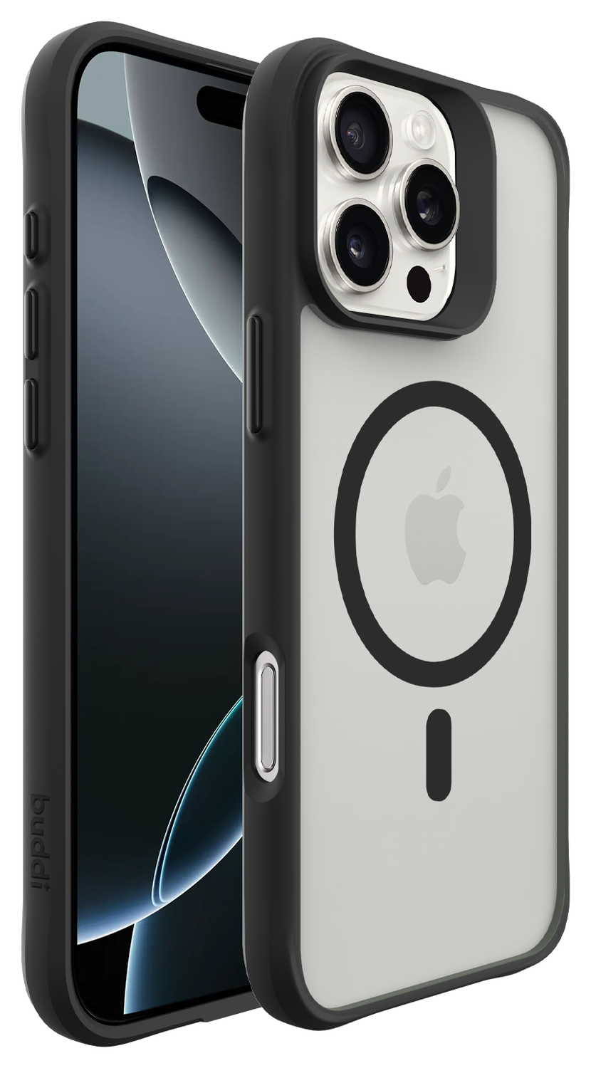 Buddi Hybrid Apple iPhone 16 Pro Max Hoesje MagSafe Back Cover Matte Zwart afbeelding 8