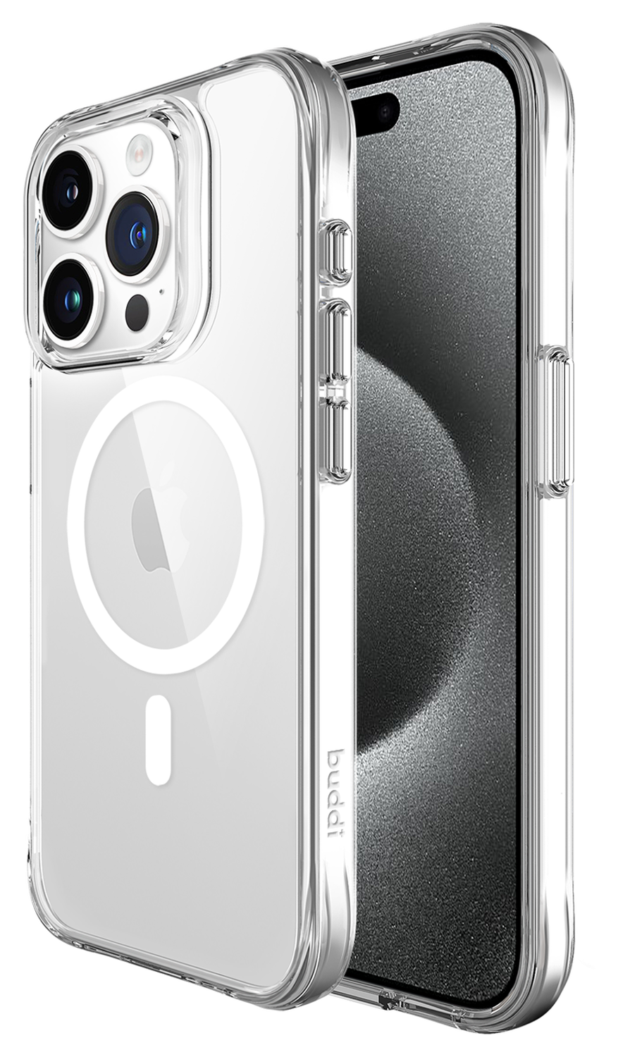 Buddi Core Apple iPhone 15 Pro Hoesje MagSafe Back Cover Transparant afbeelding 1
