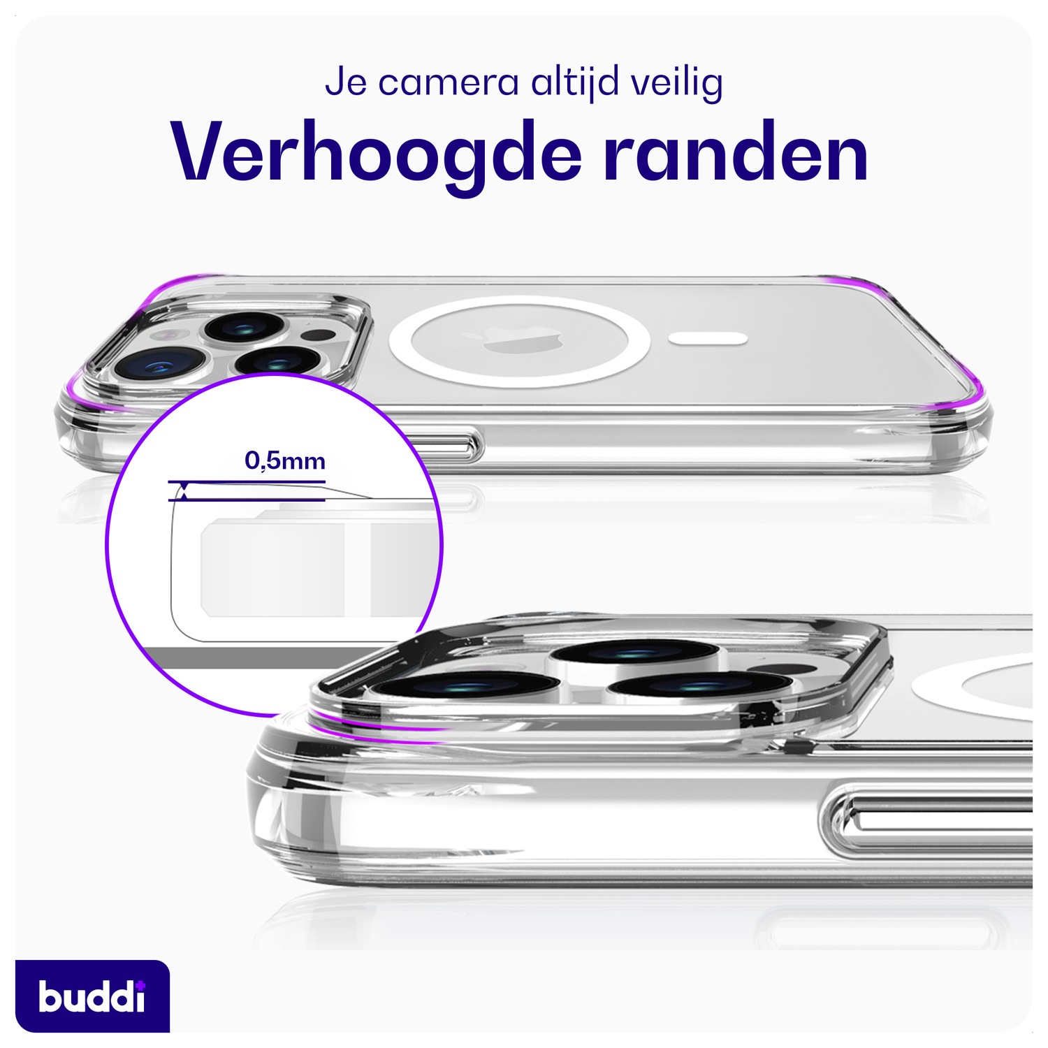 Buddi Core Apple iPhone 15 Pro Hoesje MagSafe Back Cover Transparant afbeelding 7