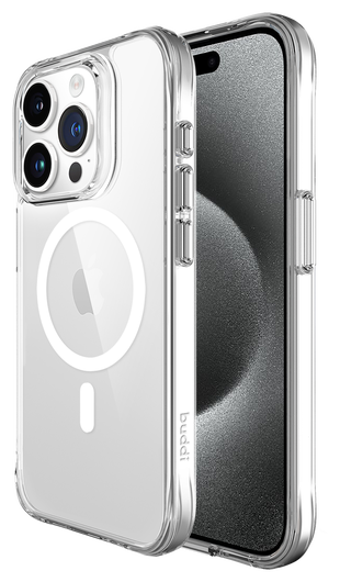 Buddi Core Apple iPhone 15 Pro Hoesje MagSafe Back Cover Transparant afbeelding 1