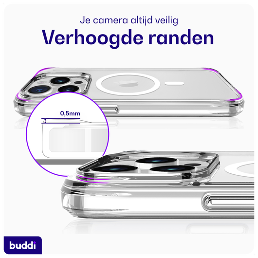 Buddi Core Apple iPhone 15 Pro Hoesje MagSafe Back Cover Transparant afbeelding 7
