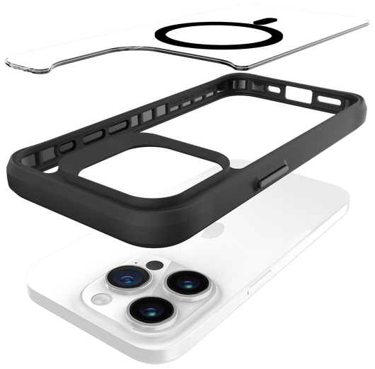 Buddi Hybrid Apple iPhone 15 Pro Hoesje MagSafe Back Cover Transparant Zwart afbeelding 10