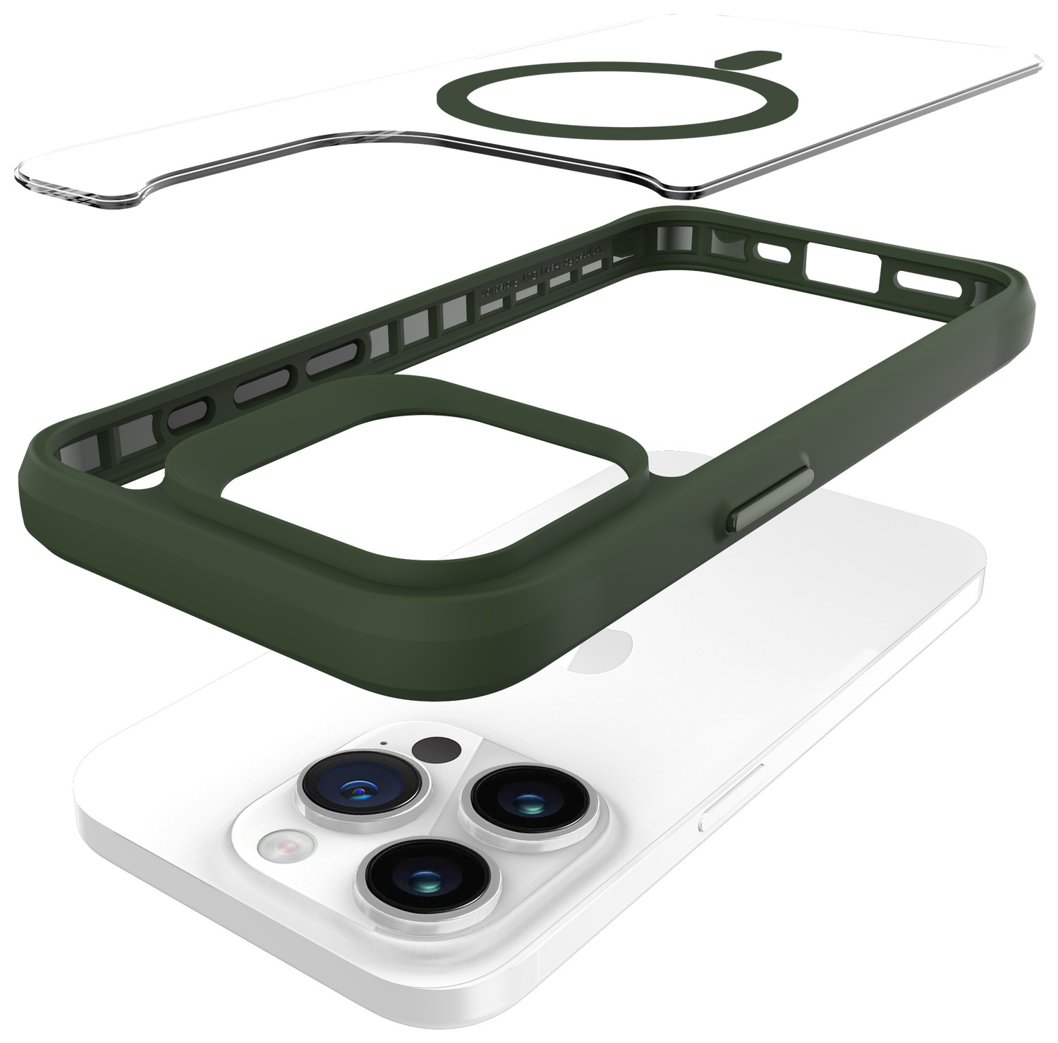 Buddi Hybrid Apple iPhone 15 Pro Hoesje MagSafe Back Cover Transparant Groen afbeelding 10