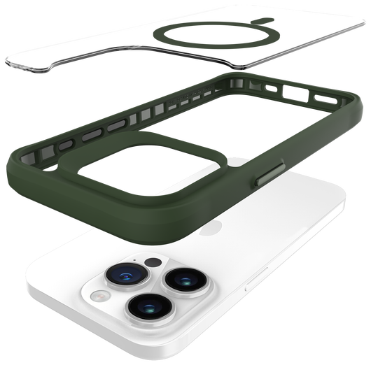 Buddi Hybrid Apple iPhone 15 Pro Hoesje MagSafe Back Cover Transparant Groen afbeelding 10