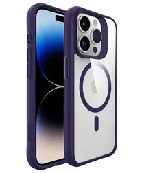 Buddi Hybrid Apple iPhone 15 Pro Hoesje MagSafe Back Cover Transparant Paars afbeelding