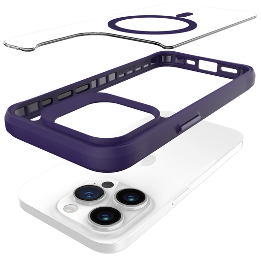 Buddi Hybrid Apple iPhone 15 Pro Hoesje MagSafe Back Cover Transparant Paars afbeelding 10