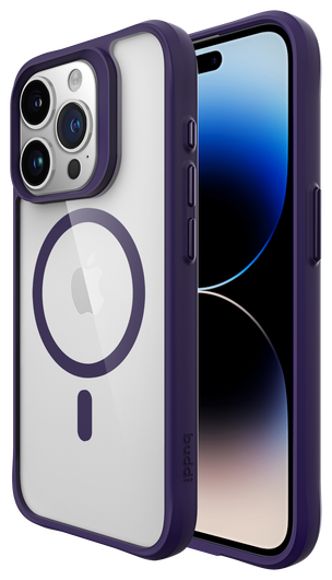 Buddi Hybrid Apple iPhone 15 Pro Hoesje MagSafe Back Cover Transparant Paars afbeelding 8