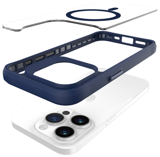 Buddi Hybrid Apple iPhone 15 Pro Max Hoesje MagSafe Back Cover Transparant Blauw afbeelding 10