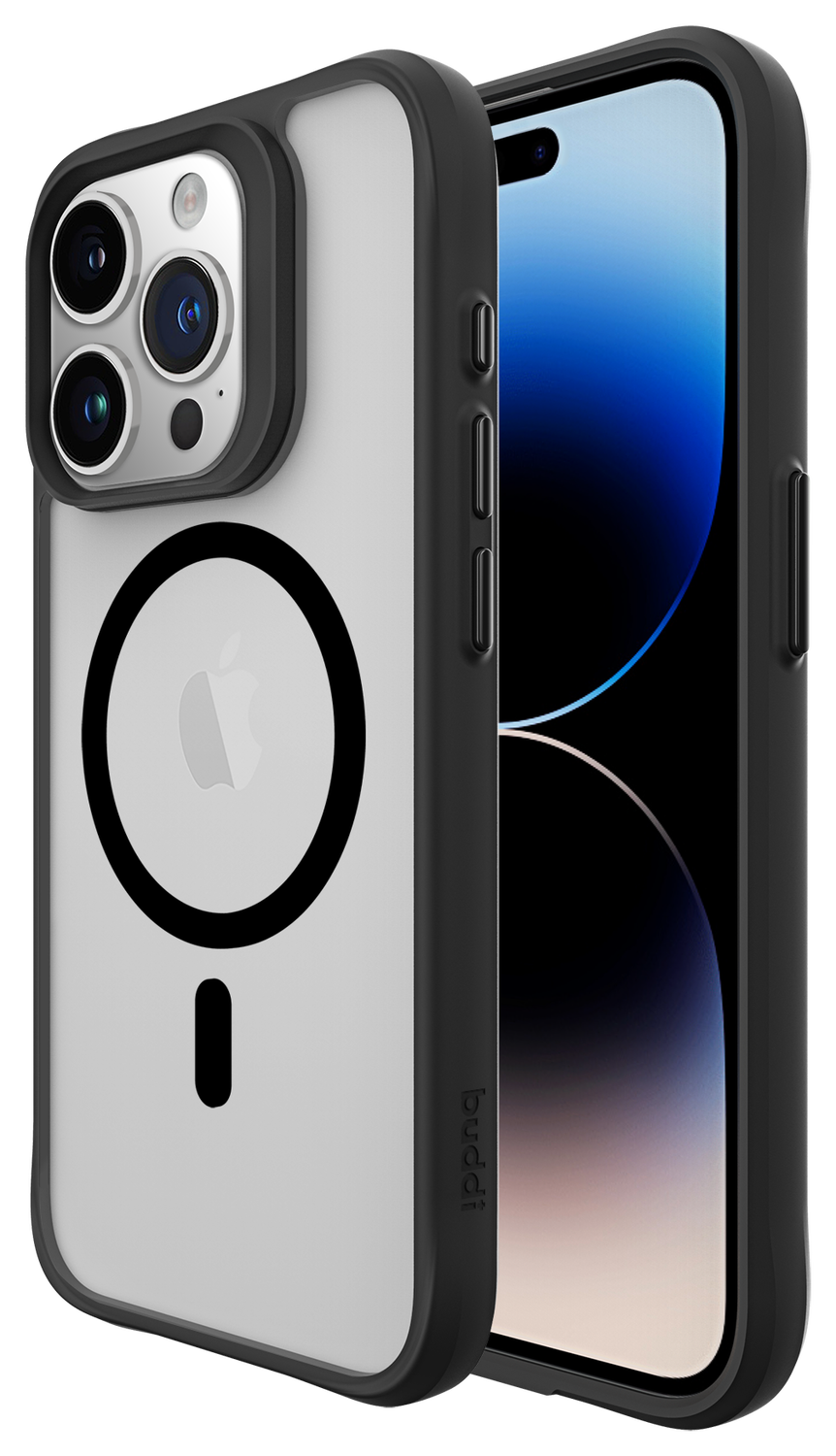 Buddi Hybrid Apple iPhone 15 Pro Max Hoesje MagSafe Back Cover Matte Zwart afbeelding 1